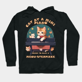 kitty with piano Hoodie